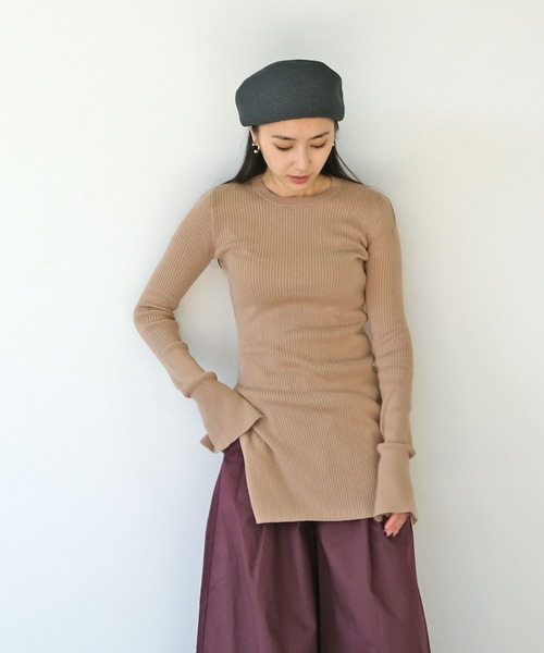 AKTE(アクテ)の「サイドスリットリブニットプルオーバー(ニット/セーター・レディース・イエロー/ベージュ・FREE)」の20枚目の写真