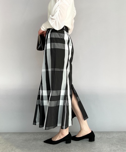 PICCIN（ピッチン）の「チェック柄マーメイドスカート（スカート・レディース・ホワイト/ネイビー/ブラック・M）」の3枚目の写真