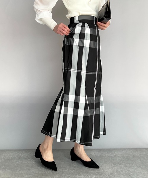 PICCIN（ピッチン）の「チェック柄マーメイドスカート（スカート・レディース・ホワイト/ネイビー/ブラック・M）」の19枚目の写真