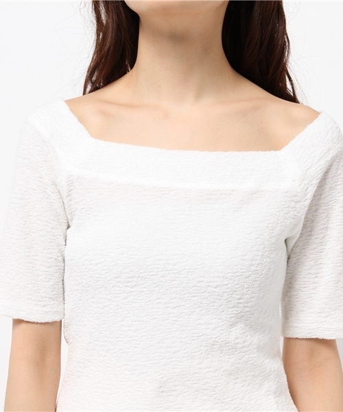 BLONDY ReLISH（ブロンディリリッシュ）の「パイルオフショルダートップス（Tシャツ/カットソー・レディース・ホワイト/グレー/ブルー/イエロー・FREE）」の9枚目の写真