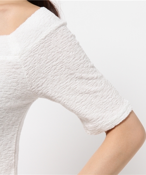 BLONDY ReLISH（ブロンディリリッシュ）の「パイルオフショルダートップス（Tシャツ/カットソー・レディース・ホワイト/グレー/ブルー/イエロー・FREE）」の10枚目の写真