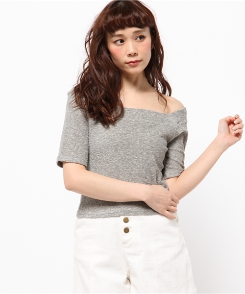 BLONDY ReLISH（ブロンディリリッシュ）の「パイルオフショルダートップス（Tシャツ/カットソー・レディース・ホワイト/グレー/ブルー/イエロー・FREE）」の14枚目の写真