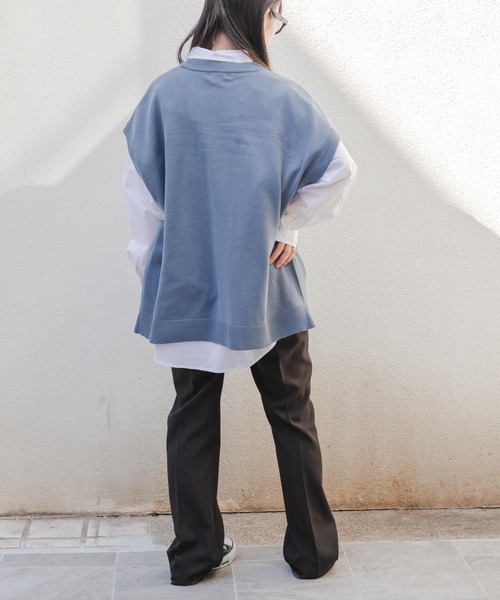 WEGO(ウィゴー)の「WEGO/カラールーズニットベスト(ベスト・メンズ・ブラック/ライトパープル/ブルー/グリーン/ライトベージュ/ピンク・MEDIUM/LARGE)」の20枚目の写真
