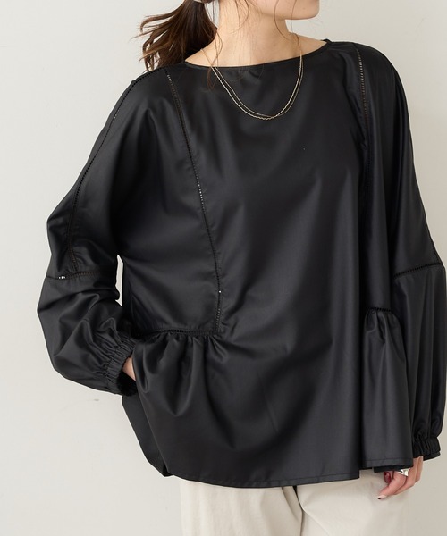 PUAL CE CIN（ピュアルセシン）の「【Du noir】はしごレースプルオーバーブラウス（シャツ/ブラウス・レディース・ブラック/アイボリー・FREE）」の4枚目の写真