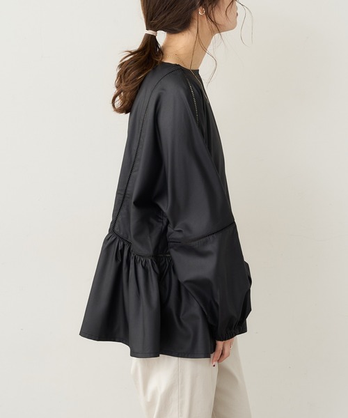 PUAL CE CIN（ピュアルセシン）の「【Du noir】はしごレースプルオーバーブラウス（シャツ/ブラウス・レディース・ブラック/アイボリー・FREE）」の5枚目の写真