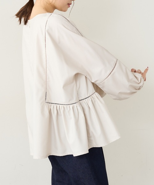 PUAL CE CIN（ピュアルセシン）の「【Du noir】はしごレースプルオーバーブラウス（シャツ/ブラウス・レディース・ブラック/アイボリー・FREE）」の3枚目の写真