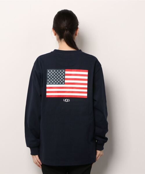 UGG(アグ)の「UGG@mos USバックプリント ロンT(Tシャツ/カットソー・レディース・ホワイト/レッド/ネイビー・L/XL/M)」の5枚目の写真