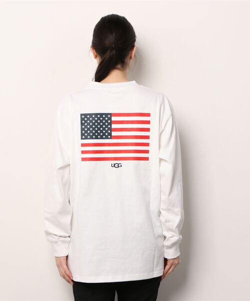 UGG(アグ)の「UGG@mos USバックプリント ロンT(Tシャツ/カットソー・レディース・ホワイト/レッド/ネイビー・L/XL/M)」の6枚目の写真