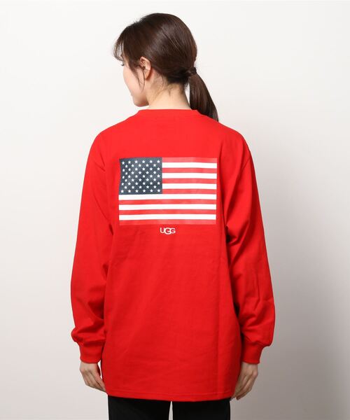 UGG(アグ)の「UGG@mos USバックプリント ロンT(Tシャツ/カットソー・レディース・ホワイト/レッド/ネイビー・L/XL/M)」の7枚目の写真