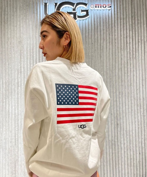 UGG(アグ)の「UGG@mos USバックプリント ロンT(Tシャツ/カットソー・レディース・ホワイト/レッド/ネイビー・L/XL/M)」の2枚目の写真