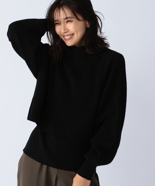 BARNYARDSTORM（バンヤードストーム）の「BARNYARDSTORM / ショートニットアンサンブル（ニット/セーター・レディース・ブラック/オフホワイト/イエロー・FREE）」の7枚目の写真