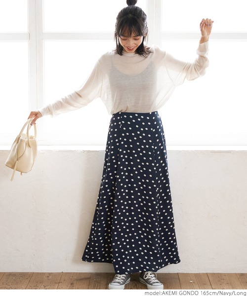 coca（coca）（コカ）の「ネイビードットスカート（スカート・レディース・ネイビー・SHORT/LONG）」の5枚目の写真