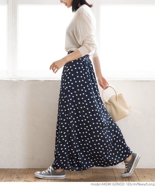 coca（coca）（コカ）の「ネイビードットスカート（スカート・レディース・ネイビー・SHORT/LONG）」の4枚目の写真