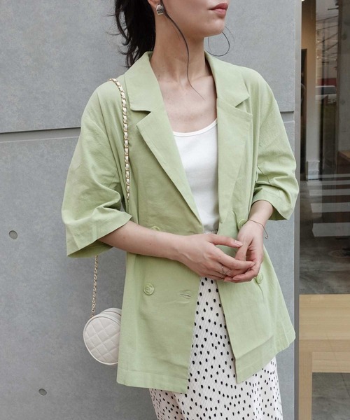 CORNERS（コーナーズ）の「リネンライク半袖ジャケット【セットアップ