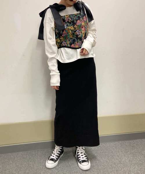 HEYUMM（ヘユム）の「HEYUMM　ゴブランジャガードコルセットビスチェ（その他トップス・レディース・ブルー系その他/ブラック系その他・ONE）」の3枚目の写真