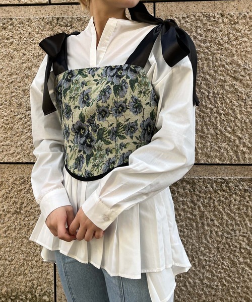 HEYUMM（ヘユム）の「HEYUMM　ゴブランジャガードコルセットビスチェ（その他トップス・レディース・ブルー系その他/ブラック系その他・ONE）」の14枚目の写真