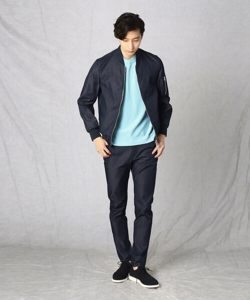 COMME CA MEN（コムサメン）の「【HANDLE/ハンドル】ナイロンデニム　ミリタリージャケット（デニムジャケット・メンズ・ネイビー・S/M/L）」の8枚目の写真