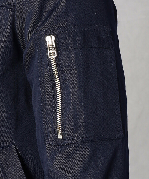COMME CA MEN（コムサメン）の「【HANDLE/ハンドル】ナイロンデニム　ミリタリージャケット（デニムジャケット・メンズ・ネイビー・S/M/L）」の9枚目の写真