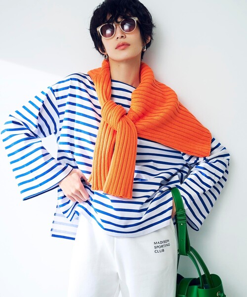 OPAQUE.CLIP（オペークドットクリップ）の「◆【OC】オーガニックコットン　ローゲージリブニット（ニット/セーター・レディース・ブラック系7/ホワイト系その他3/ダークオレンジ/グリーン/ホワイト系・36/38/40）」の8枚目の写真