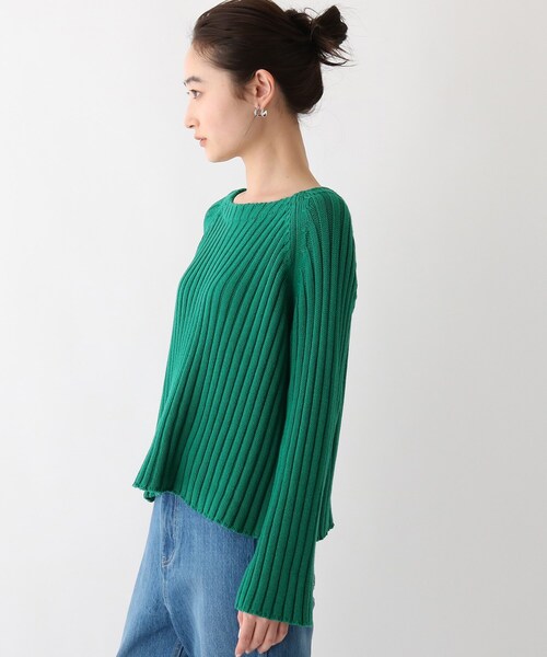 OPAQUE.CLIP（オペークドットクリップ）の「◆【OC】オーガニックコットン　ローゲージリブニット（ニット/セーター・レディース・ブラック系7/ホワイト系その他3/ダークオレンジ/グリーン/ホワイト系・36/38/40）」の10枚目の写真