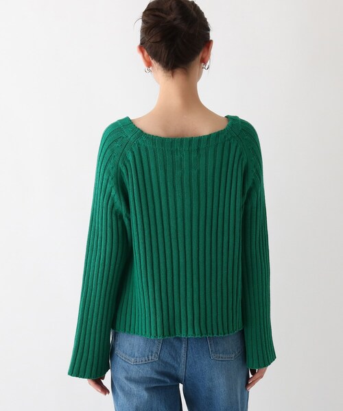 OPAQUE.CLIP（オペークドットクリップ）の「◆【OC】オーガニックコットン　ローゲージリブニット（ニット/セーター・レディース・ブラック系7/ホワイト系その他3/ダークオレンジ/グリーン/ホワイト系・36/38/40）」の11枚目の写真