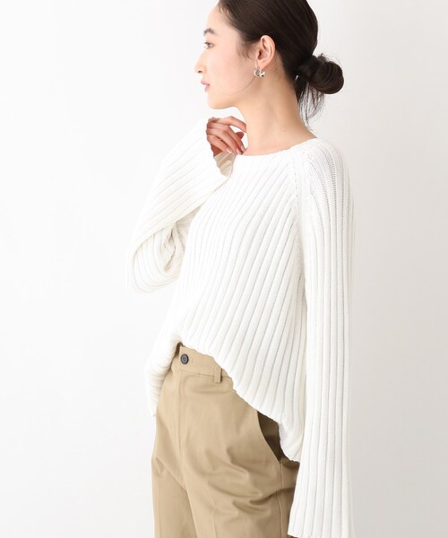 OPAQUE.CLIP（オペークドットクリップ）の「◆【OC】オーガニックコットン　ローゲージリブニット（ニット/セーター・レディース・ブラック系7/ホワイト系その他3/ダークオレンジ/グリーン/ホワイト系・36/38/40）」の15枚目の写真