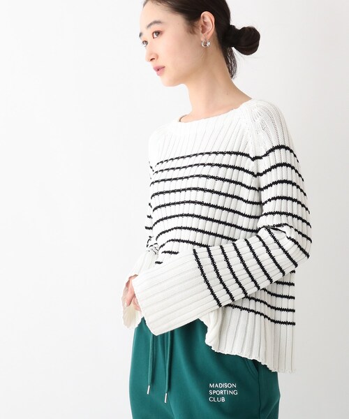 OPAQUE.CLIP（オペークドットクリップ）の「◆【OC】オーガニックコットン　ローゲージリブニット（ニット/セーター・レディース・ブラック系7/ホワイト系その他3/ダークオレンジ/グリーン/ホワイト系・36/38/40）」の21枚目の写真