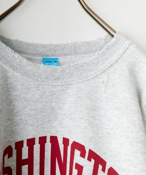 SCREEN STARS（スクリーンスターズ）の「[SCREEN STARS/スクリーンスターズ] ダメージ加工 カレッジロゴプリントクルーネックスウェット（スウェット・レディース・グレー系/グレー系1/グレー系2・M/L）」の8枚目の写真