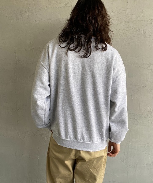 SCREEN STARS（スクリーンスターズ）の「[SCREEN STARS/スクリーンスターズ] ダメージ加工 カレッジロゴプリントクルーネックスウェット（スウェット・レディース・グレー系/グレー系1/グレー系2・M/L）」の7枚目の写真