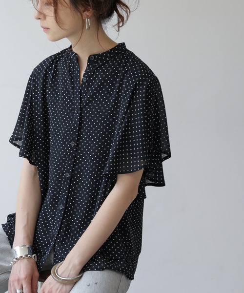 frames RAY CASSIN（フレームスレイカズン）の「WEB限定.　アソートラッフルスリーブブラウス（シャツ/ブラウス・レディース・レモンイエロー/ブラック/ドット/グレー系その他/ライトグレー/オレンジ/ロイヤルブルー/ブルー/グリーン/ベージュ/オフホワイト・FREE）」の22枚目の写真