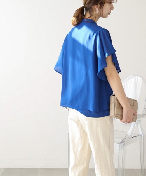 frames RAY CASSIN（フレームスレイカズン）の「WEB限定.　アソートラッフルスリーブブラウス（シャツ/ブラウス・レディース・レモンイエロー/ブラック/ドット/グレー系その他/ライトグレー/オレンジ/ロイヤルブルー/ブルー/グリーン/ベージュ/オフホワイト・FREE）」の19枚目の写真