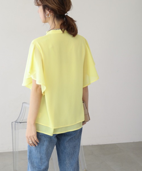 frames RAY CASSIN（フレームスレイカズン）の「WEB限定.　アソートラッフルスリーブブラウス（シャツ/ブラウス・レディース・レモンイエロー/ブラック/ドット/グレー系その他/ライトグレー/オレンジ/ロイヤルブルー/ブルー/グリーン/ベージュ/オフホワイト・FREE）」の20枚目の写真