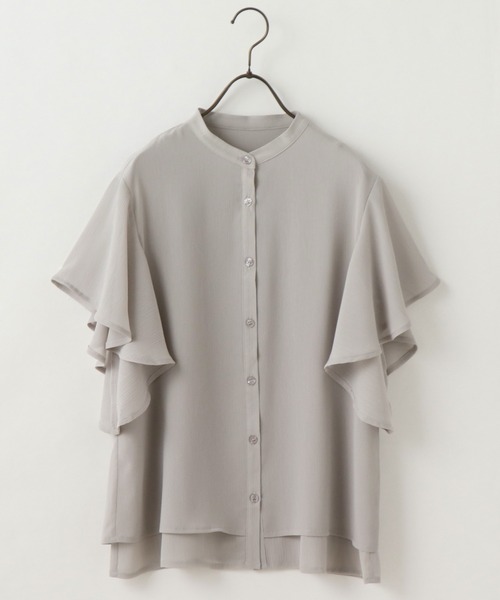 frames RAY CASSIN（フレームスレイカズン）の「WEB限定.　アソートラッフルスリーブブラウス（シャツ/ブラウス・レディース・レモンイエロー/ブラック/ドット/グレー系その他/ライトグレー/オレンジ/ロイヤルブルー/ブルー/グリーン/ベージュ/オフホワイト・FREE）」の14枚目の写真