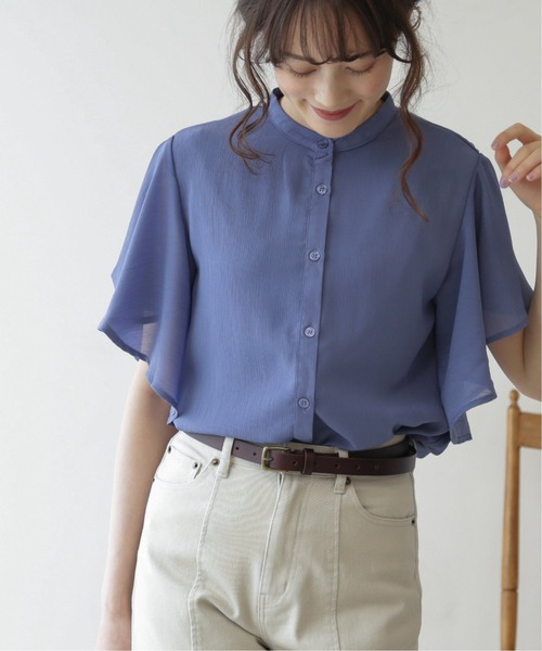 frames RAY CASSIN（フレームスレイカズン）の「WEB限定.　アソートラッフルスリーブブラウス（シャツ/ブラウス・レディース・レモンイエロー/ブラック/ドット/グレー系その他/ライトグレー/オレンジ/ロイヤルブルー/ブルー/グリーン/ベージュ/オフホワイト・FREE）」の16枚目の写真