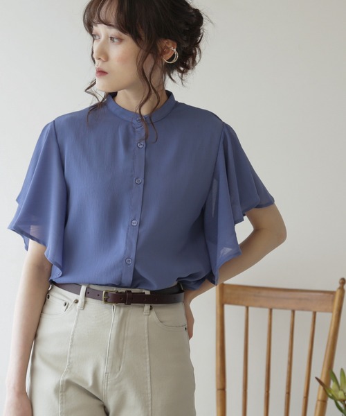 frames RAY CASSIN（フレームスレイカズン）の「WEB限定.　アソートラッフルスリーブブラウス（シャツ/ブラウス・レディース・レモンイエロー/ブラック/ドット/グレー系その他/ライトグレー/オレンジ/ロイヤルブルー/ブルー/グリーン/ベージュ/オフホワイト・FREE）」の15枚目の写真