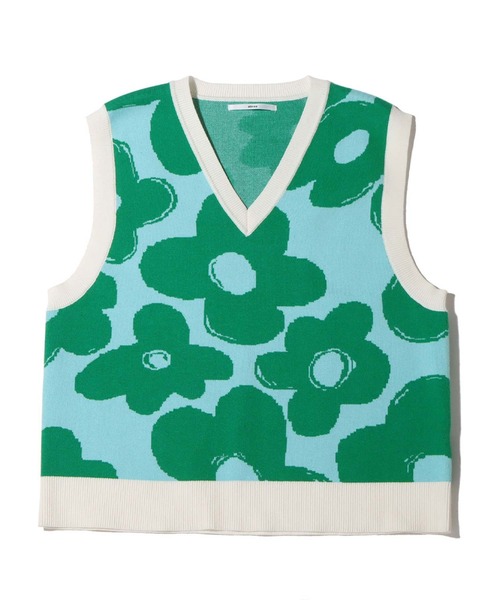 atmos pink（アトモスピンク）の「atmos pink 花柄ニットベスト（ベスト・レディース・ブラウン/オレンジ/ブルー・S/M）」の18枚目の写真