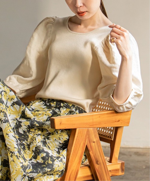 Noble(ノーブル)の「シルク混ノイルドッキングプルオーバー◆(ニット/セーター・レディース・ナチュラル/ベージュ/ブラウン・FREE)」の3枚目の写真