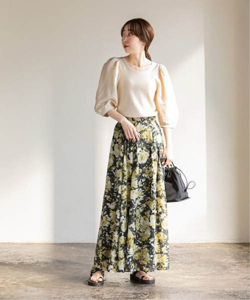 Noble(ノーブル)の「シルク混ノイルドッキングプルオーバー◆(ニット/セーター・レディース・ナチュラル/ベージュ/ブラウン・FREE)」の4枚目の写真