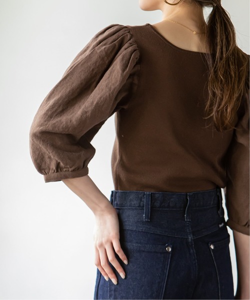 Noble(ノーブル)の「シルク混ノイルドッキングプルオーバー◆(ニット/セーター・レディース・ナチュラル/ベージュ/ブラウン・FREE)」の7枚目の写真