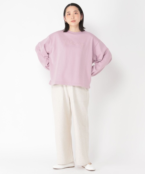 studio CLIP（スタディオクリップ）の「刺繍カレッジ裏毛プルオーバー（スウェット・レディース・モカ/ラベンダー/アイボリー・FREE）」の8枚目の写真