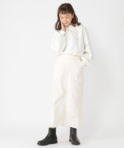 studio CLIP（スタディオクリップ）の「刺繍カレッジ裏毛プルオーバー（スウェット・レディース・モカ/ラベンダー/アイボリー・FREE）」の9枚目の写真