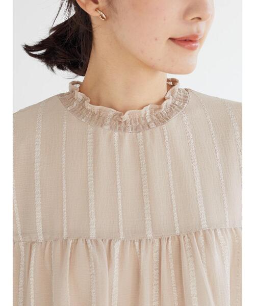 Sugar spoon（シュガースプーン）の「・SUGAR SPOON ストライプティアードチュニック（Tシャツ/カットソー・レディース・ブラック/ピンク/ライトベージュ・FREE）」の9枚目の写真