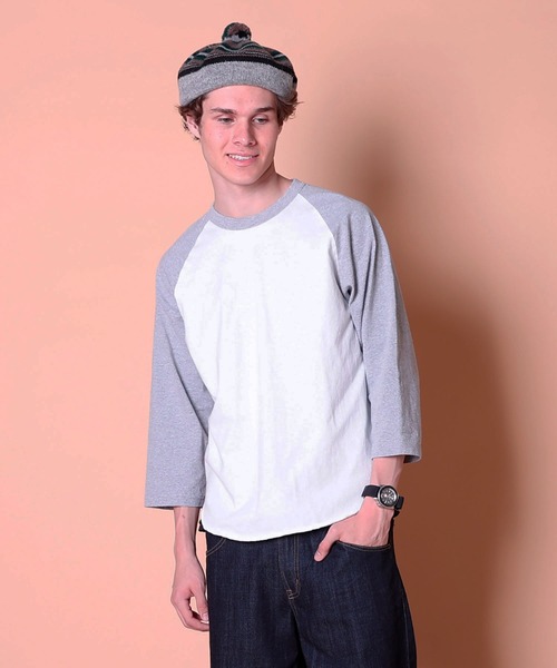 WALLA WALLA SPORT（ワラワラスポーツ）の「3/4 BASEBALL TEE 2TONE / 3/4 ベースボールT 2トーン（Tシャツ/カットソー・メンズ・ホワイト×レッド/ホワイト×ゴールド/ホワイト×グリーン/ホワイト×ネイビー/ホワイト×グレー/ホワイト系その他/ブラウン系その他/レッド系その他2/ヘザーグレー/パープル/ホワイト×ブラック・X-LARGE/XXX-LARGE/LARGE/XX-LARGE/MEDIUM/SMALL/XXXX-LARGE）」の5枚目の写真