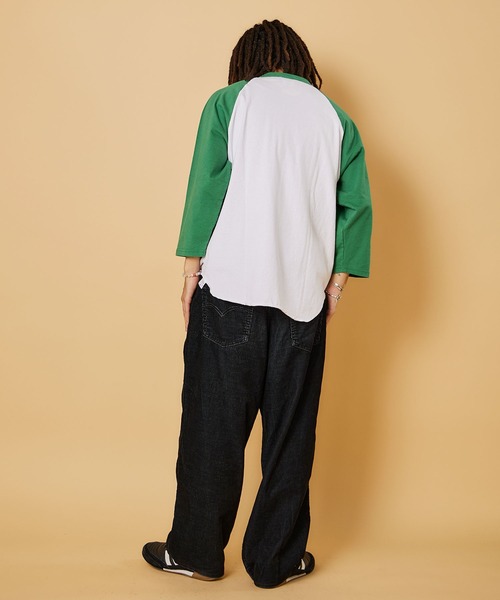 WALLA WALLA SPORT（ワラワラスポーツ）の「3/4 BASEBALL TEE 2TONE / 3/4 ベースボールT 2トーン（Tシャツ/カットソー・メンズ・ホワイト×レッド/ホワイト×ゴールド/ホワイト×グリーン/ホワイト×ネイビー/ホワイト×グレー/ホワイト系その他/ブラウン系その他/レッド系その他2/ヘザーグレー/パープル/ホワイト×ブラック・X-LARGE/XXX-LARGE/LARGE/XX-LARGE/MEDIUM/SMALL/XXXX-LARGE）」の19枚目の写真