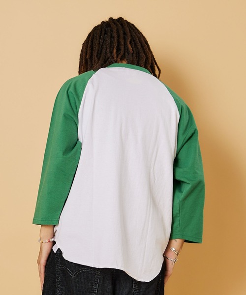 WALLA WALLA SPORT（ワラワラスポーツ）の「3/4 BASEBALL TEE 2TONE / 3/4 ベースボールT 2トーン（Tシャツ/カットソー・メンズ・ホワイト×レッド/ホワイト×ゴールド/ホワイト×グリーン/ホワイト×ネイビー/ホワイト×グレー/ホワイト系その他/ブラウン系その他/レッド系その他2/ヘザーグレー/パープル/ホワイト×ブラック・X-LARGE/XXX-LARGE/LARGE/XX-LARGE/MEDIUM/SMALL/XXXX-LARGE）」の16枚目の写真