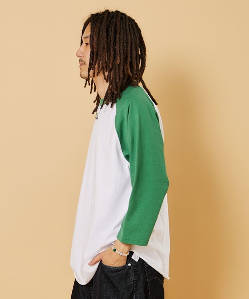 WALLA WALLA SPORT（ワラワラスポーツ）の「3/4 BASEBALL TEE 2TONE / 3/4 ベースボールT 2トーン（Tシャツ/カットソー・メンズ・ホワイト×レッド/ホワイト×ゴールド/ホワイト×グリーン/ホワイト×ネイビー/ホワイト×グレー/ホワイト系その他/ブラウン系その他/レッド系その他2/ヘザーグレー/パープル/ホワイト×ブラック・X-LARGE/XXX-LARGE/LARGE/XX-LARGE/MEDIUM/SMALL/XXXX-LARGE）」の15枚目の写真