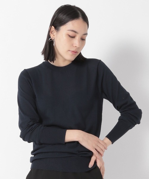 Chaos(カオス)の「ミィーコットンニットプルオーバー(ニット/セーター・レディース・ベージュ/ダークネイビー・FREE)」の2枚目の写真