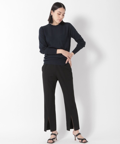 Chaos(カオス)の「ミィーコットンニットプルオーバー(ニット/セーター・レディース・ベージュ/ダークネイビー・FREE)」の4枚目の写真