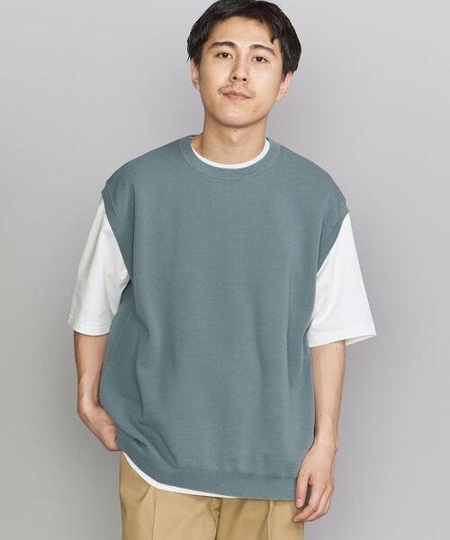 BEAUTY&YOUTH UNITED ARROWS（ビューティーアンドユースユナイテッドアローズ）の「BY ミラノリブ スリット ベスト（ベスト・メンズ・ライトグレー/ライトブルー/ブラック・M/L/XL/S）」の7枚目の写真