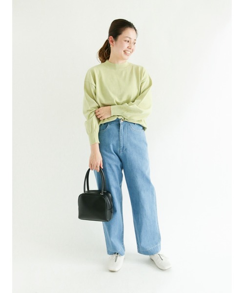 Lugnoncure（ルノンキュール）の「袖ボリュームニット（ニット/セーター・レディース・ブラック/オフホワイト/ブルー/グリーン・ﾌﾘ-）」の9枚目の写真